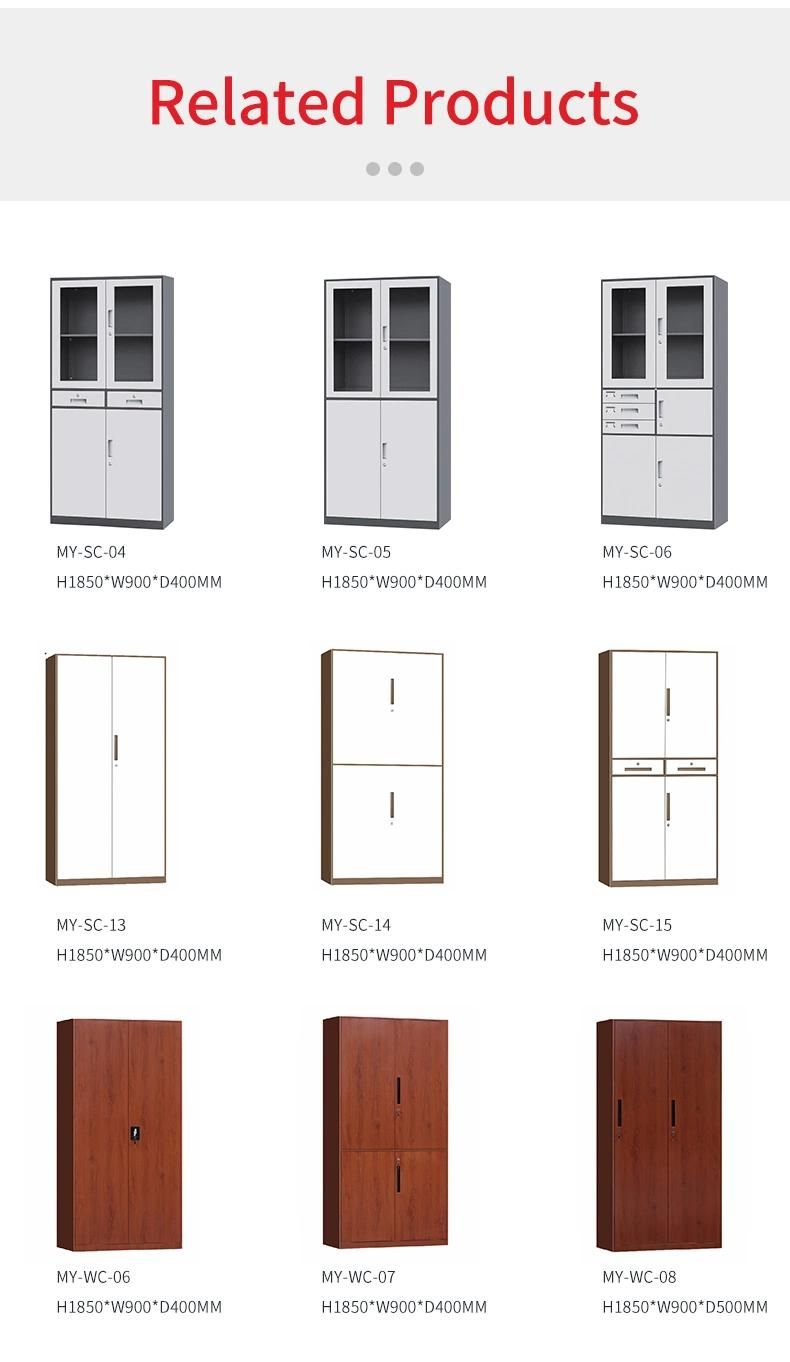 4 Adjustable Shelves 2 Swing Door Filing Cabinet Cupboard