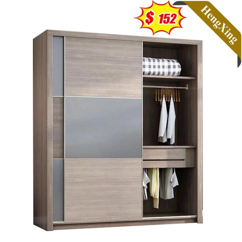 Creative Mixed Color Simple Design Sliding Door Children Kid Bedroom Furniture Wooden Wardrobe