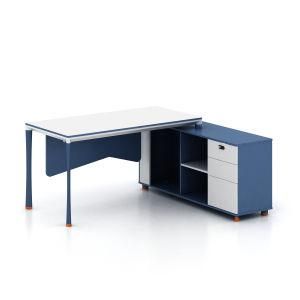 Wood Panel Style Modern Office Table Photos Manager Desk with Side Cabinet