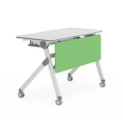Flip up Table Top Study Desk for Student Training Course with Movable Leg