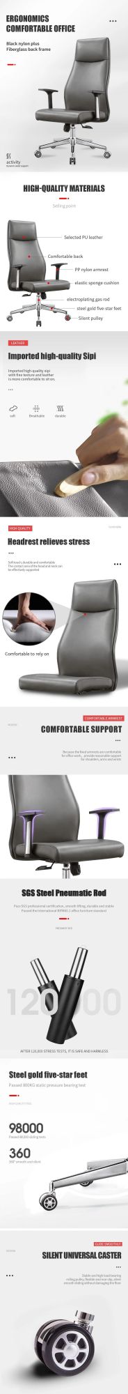 Luxury Ergonomic Design Boss High Back Office Chair with Headrest