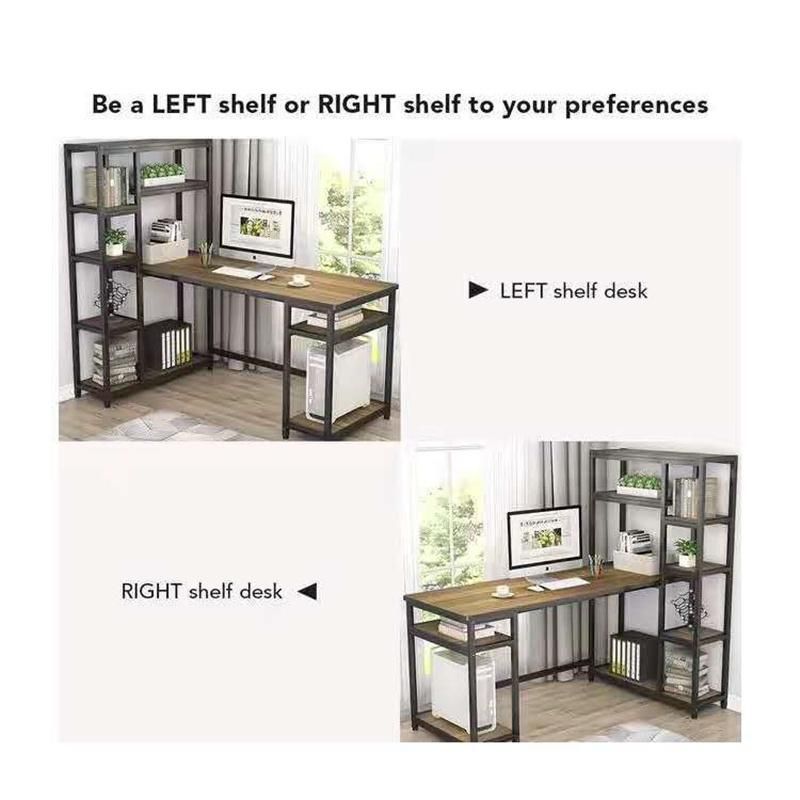 Simple and Modern Indoor Desktop Bookshelf Combination Computer Desk 0302