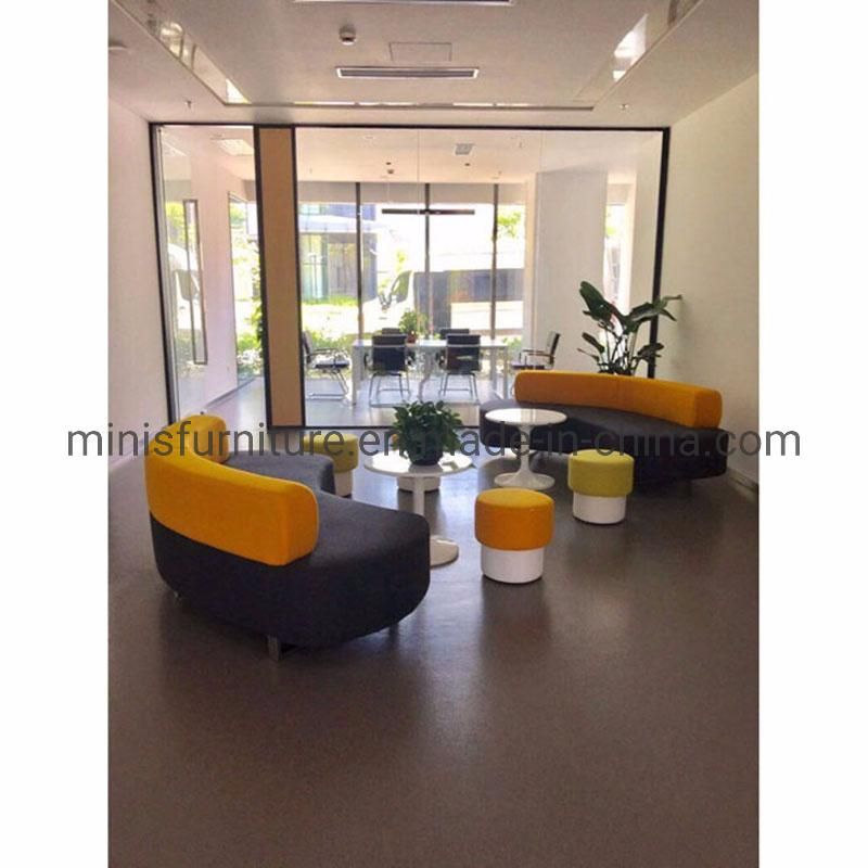 (M-SF22) Newest Public/Hotel/Office Curved Fabric Visitor Waiting Sofa Furniture Without Arms