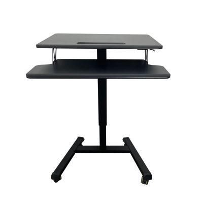 Gas Spring Rolling Table, Sit to Stand Mobile Trolley Presentation Cart, Height Adjustable Ergonomic Workstation Desk, G2