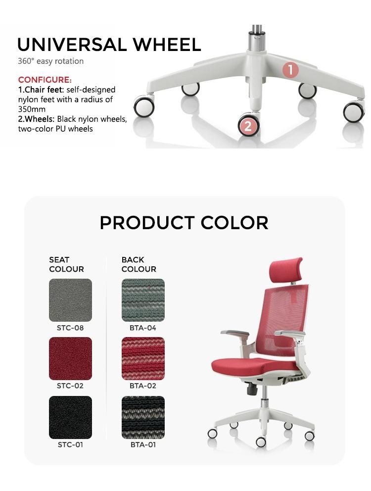 Height Adjustable Armrest High Back Mesh Lift Chair Ergonomic Executive Fabric Office Swivel Chairs