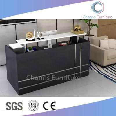 Resonable Price Black Office Furniture Desk Front Reception Table for Sale (CAS-RA22)