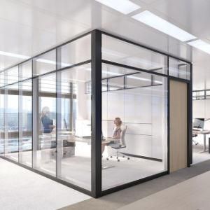 Custom Building Material Office Clear Partition Double Tempered Glass Wall