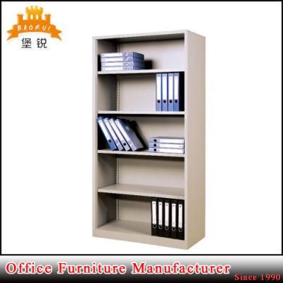 Library Steel Book Cabinet with 4 Shelves Metal Rack Magazine Shelf