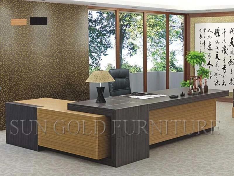 Top Design Elegant L-Shape Desk Office Furniture Wooden Table