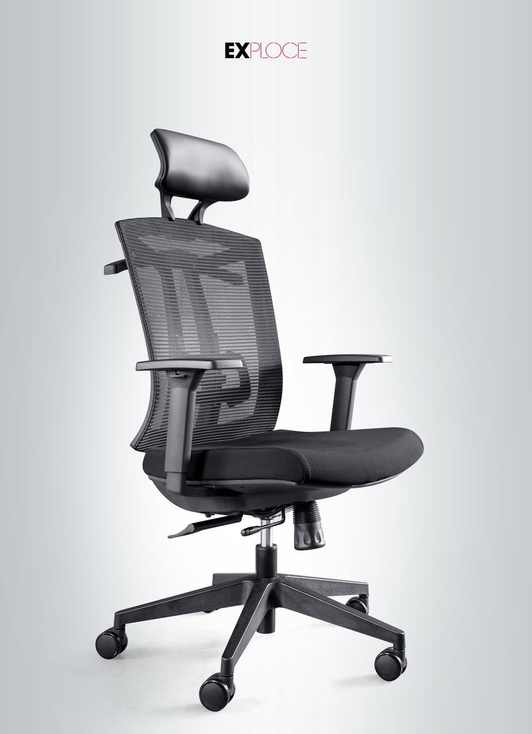 Top 10 Hot Seller High Back European Design Mesh Office Chair with Headrest and Armrest Swivel Seating