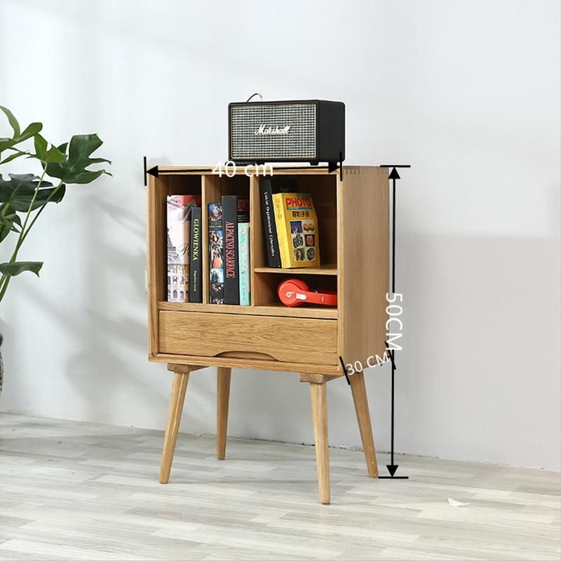 American Minimalist Modern Magazine Cabinet with Drawer Locker 0052