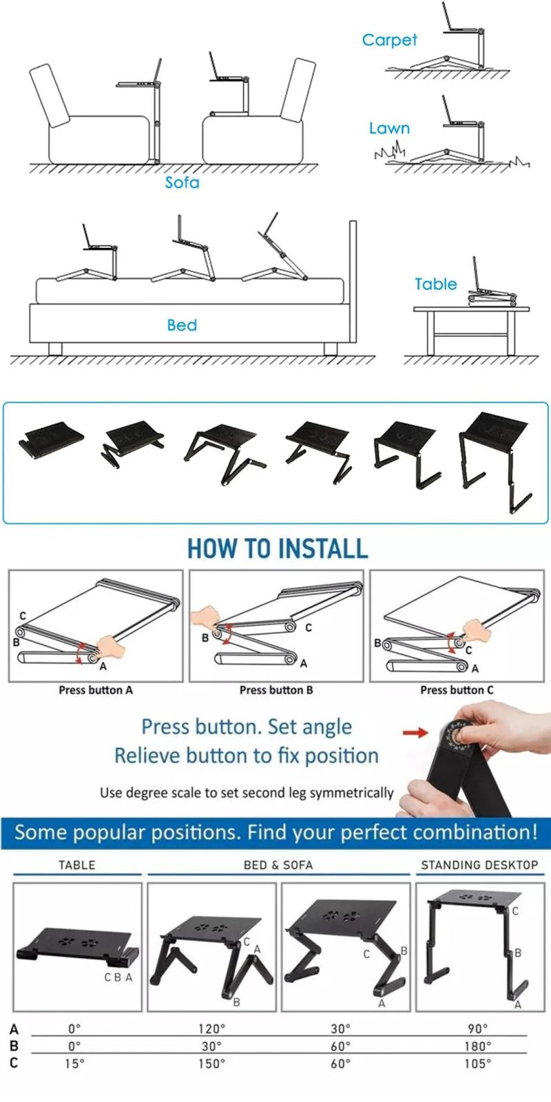 Fold Flexible Adjustable Telescopic Phone Stand Holder
