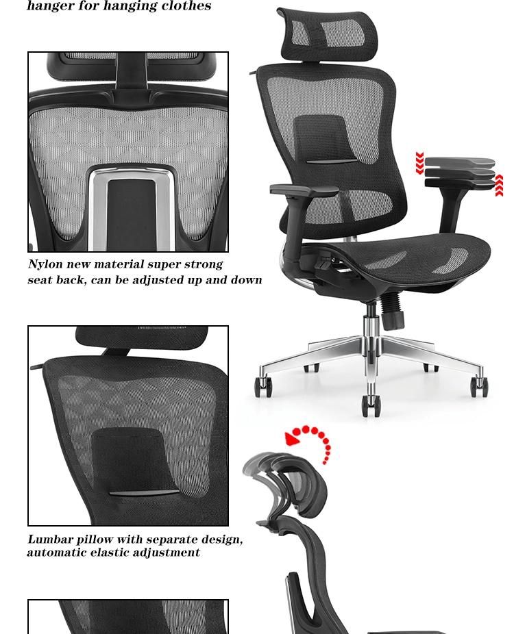 New Aluminum Alloy Legs Lift Swivel Adjustable Cushioned Computer Office Desk Chair Executive Seating