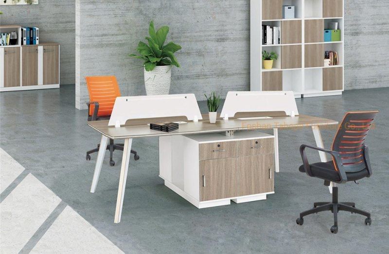 Office Desk Furniture Team Work Station Wooden Melamine 4 Seats with Partition