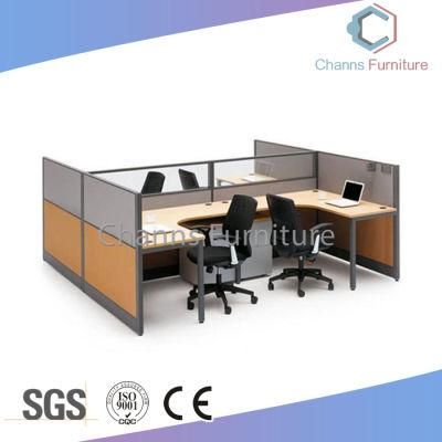 Commercial Furniture Office L Shape Staff Computer Desk Wooden Workstation with Glass Partition (CAS-W31494)