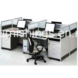 4-Person Melamine Computer Table Office Furniture Desk