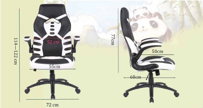 (BACH) Cute Design Ergonomic Racing Chair with Adjustable Armrest