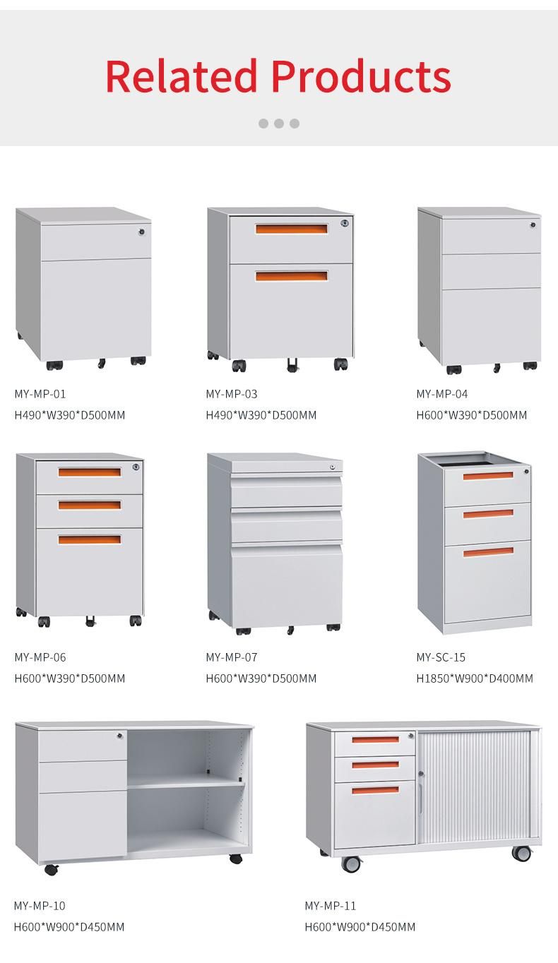 Mobile Drawer File Cabinet Steel Mobile Pedestal with 3 Drawers