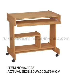 Classical Wooden Computer Table with Wheels (RX-222)