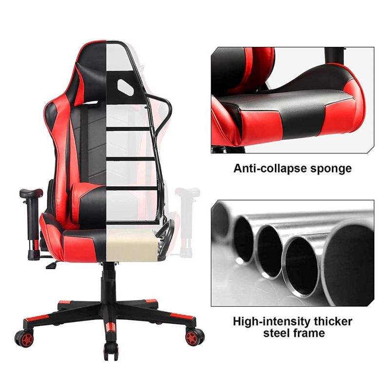 Gaming Chair Red 360 Swivel Racing Chair with 4D Armrest