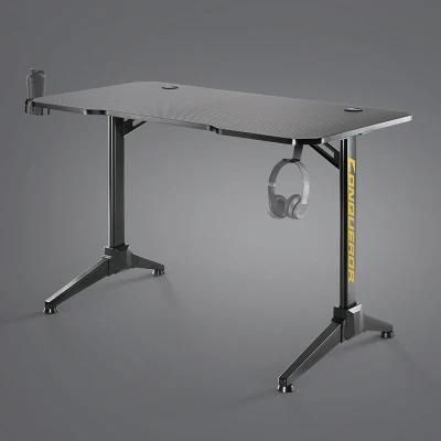 Gaming Desk T-Shaped Office PC Computer Table with RGB Lighting