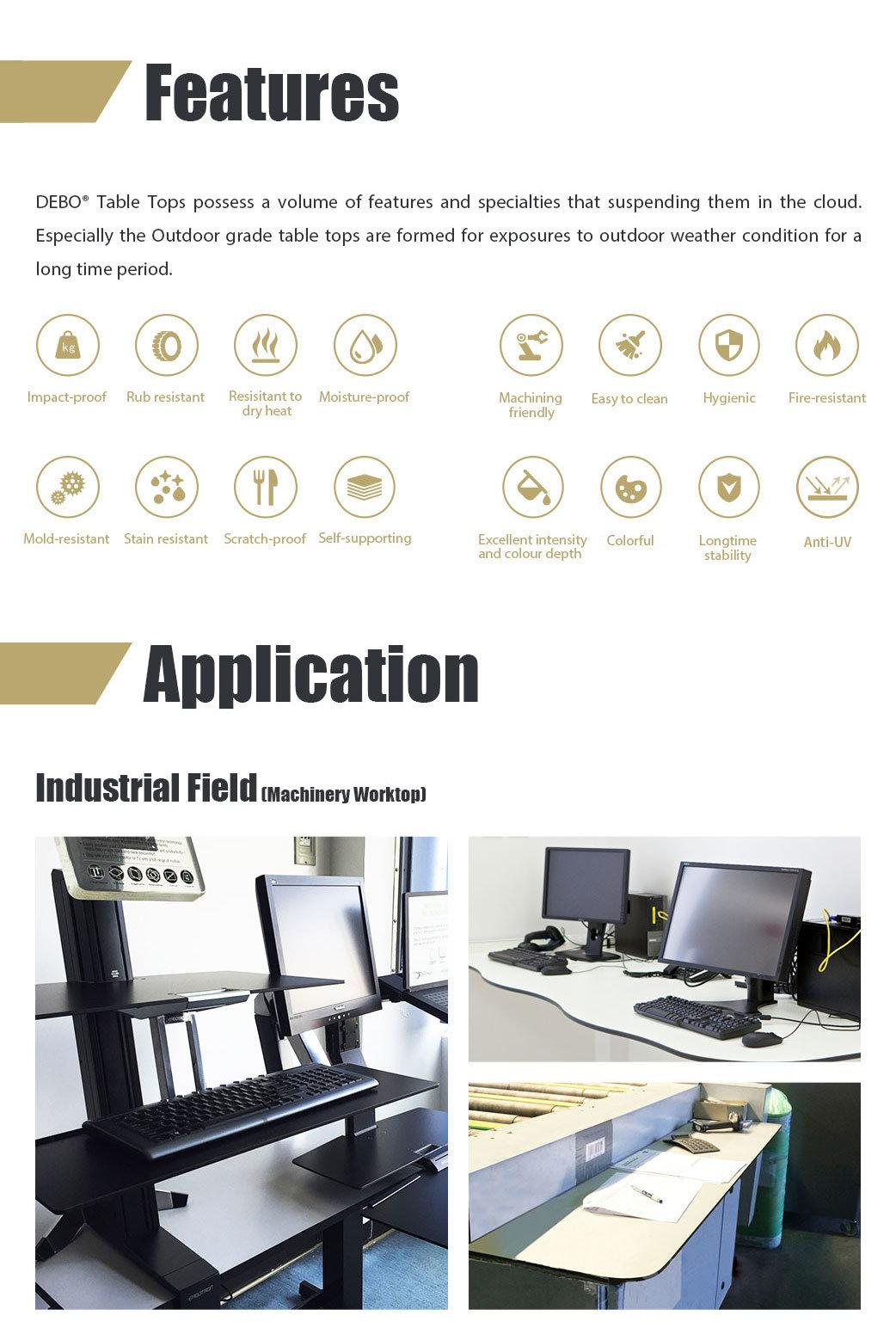 Office Furniture Debo Luxury HPL Compact Laminate Tabletop
