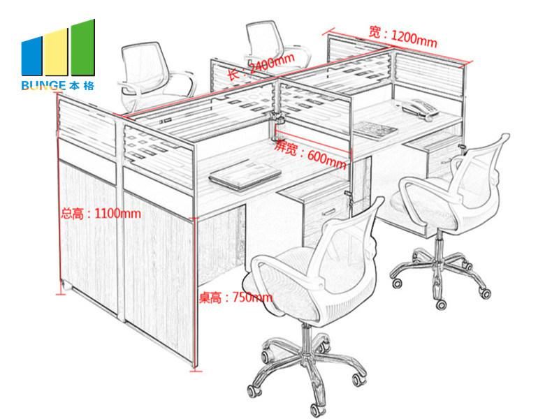 Office Used Furniture Modular Partition Cubicles 2-4 Person Office Workstations