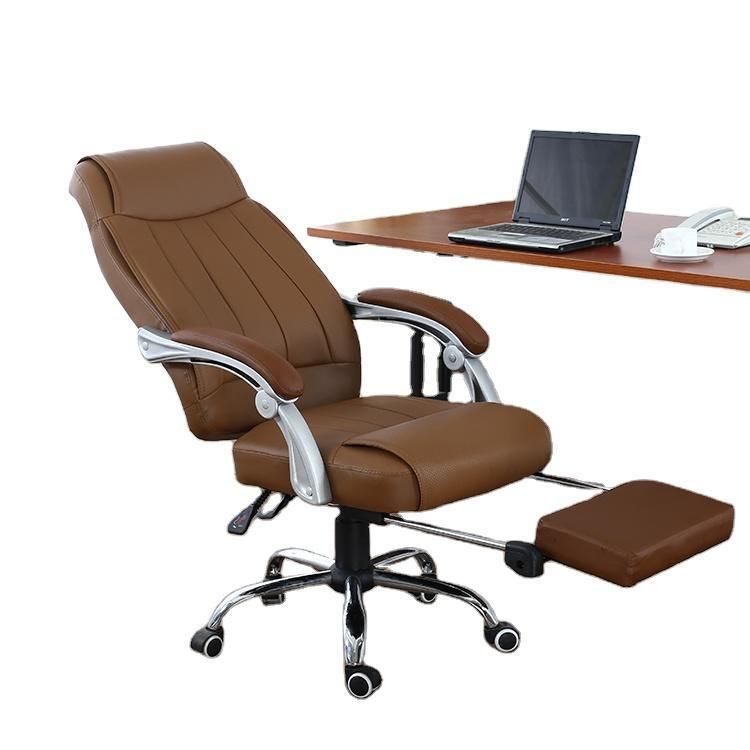 PU Leather High Back Swivel Reclining Office Chair with Footrest