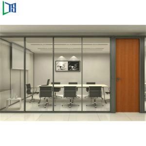 High Quality Anodized Office Glass Partition with Flush Door Design Double Glazed