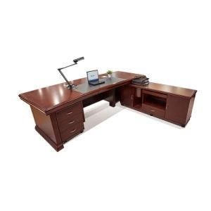 Walnut Color CEO Boss Executive Office Desk with Drawers