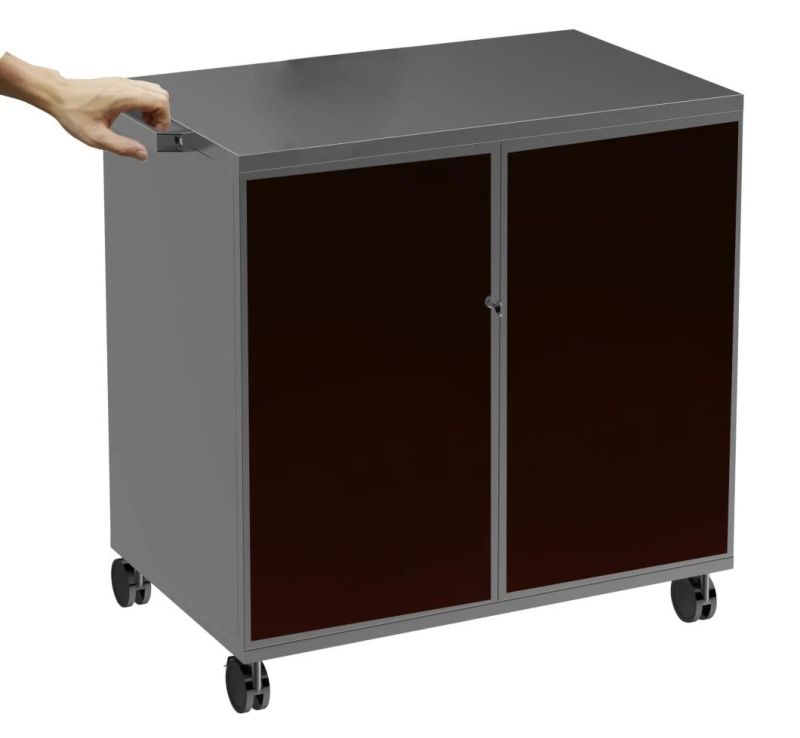 AV Mobile Cart Lockable 3 Shelves Power Rail (MB 004A)