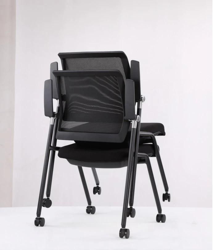 Mesh Back Plastic Flipped Stackable Training Staff Home Office Chair with Seat Slide