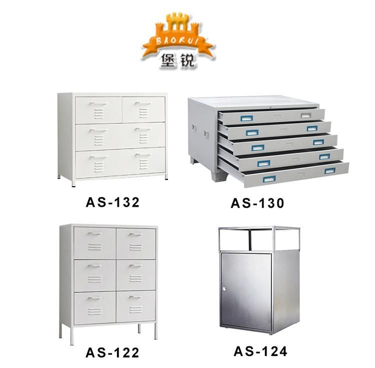 3 Layers TV Storage Metal Cabinet Office Cupboard