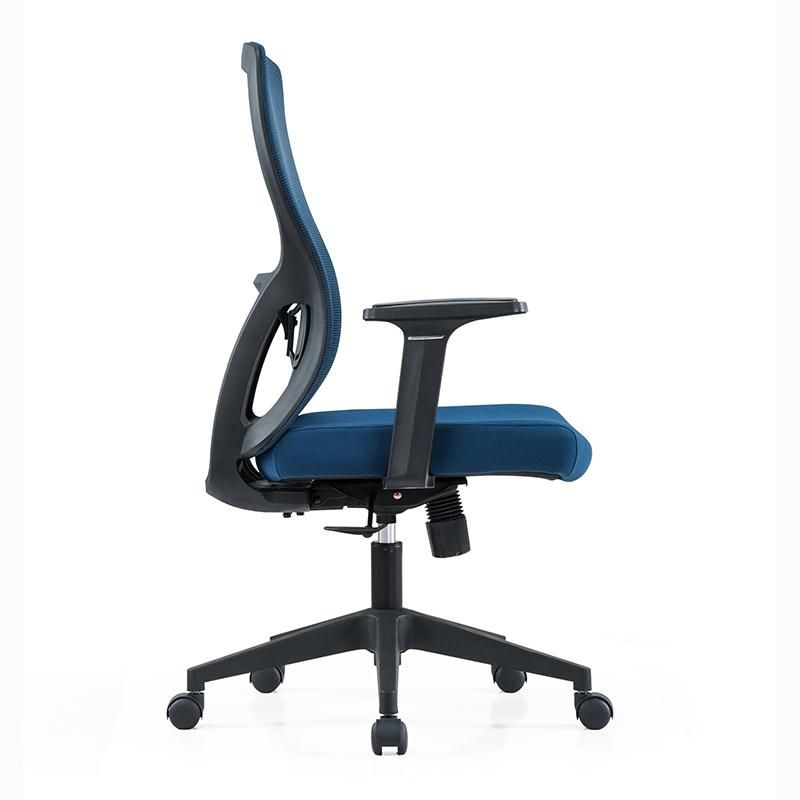 Blue MID Back Injection Molded Foam Ergonomic Revolving Mesh Office Chair