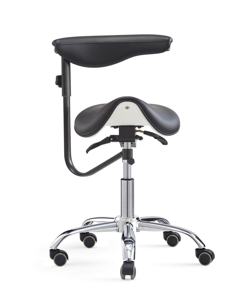 Salon Dental Hygienist Rolling Dentist Clinical Stool Adjustable Saddle Stool Tilt Backless Chair with Wheels