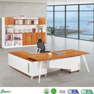 Luxury Metal Legs Solid Wood Office Furniture L Shape MFC Panel Executive Table Manager Desk
