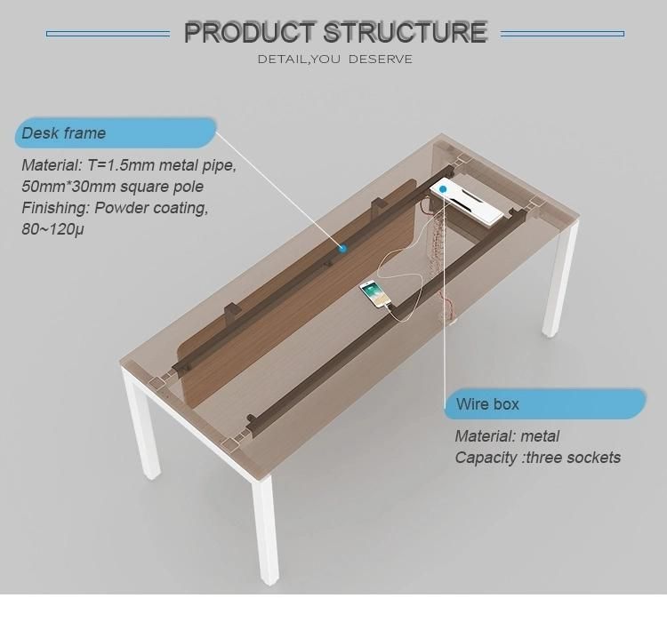 Luxury Wooden Office Furniture Executive Desk with Steel Leg