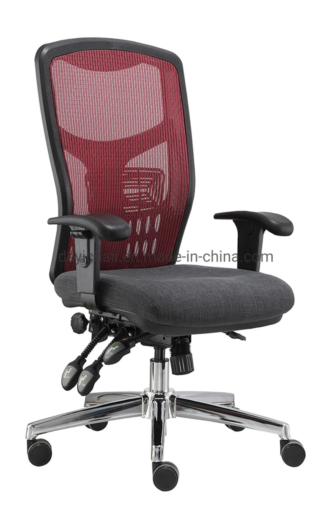 Three Lever Heavy Duty with Seat Slider Mechanism Mesh Back Adjustable Arms Chrome Base Ofiice Commercial Chair