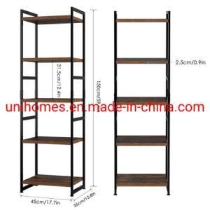 5 Tier Bookshelf, Tall Bookcase Shelf Storage Organizer, Modern Book Shelf for Bedroom, Living Room and Home Office, Rustic Brown