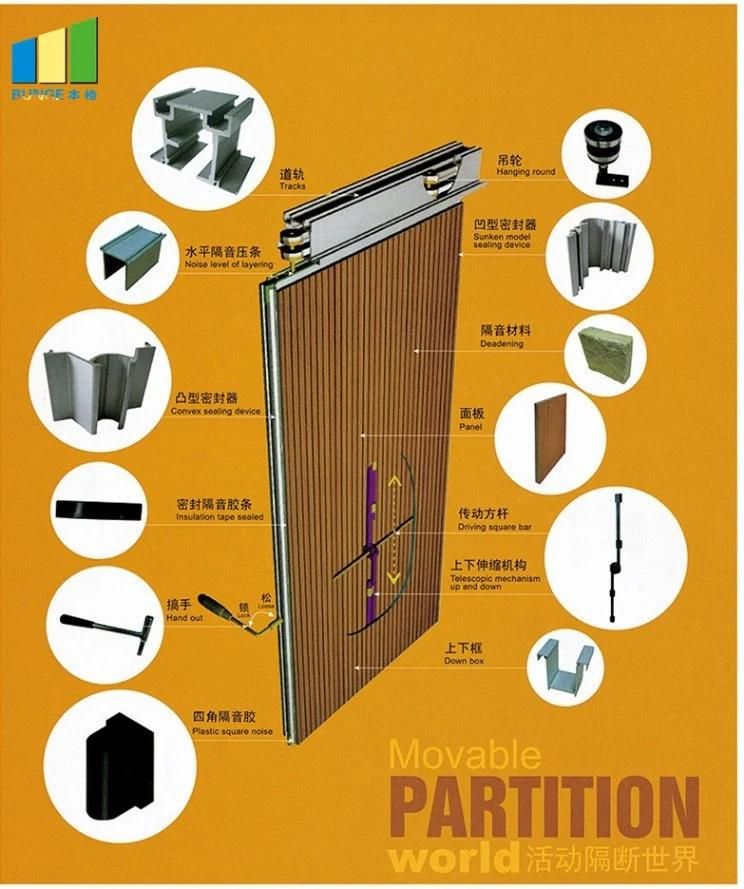 Acoustical Operable Walls Movable Partition Wall for Hotel Convention Hall
