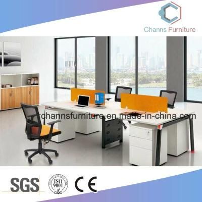 Orange Double Partition Office Table Wooden Computer Desk