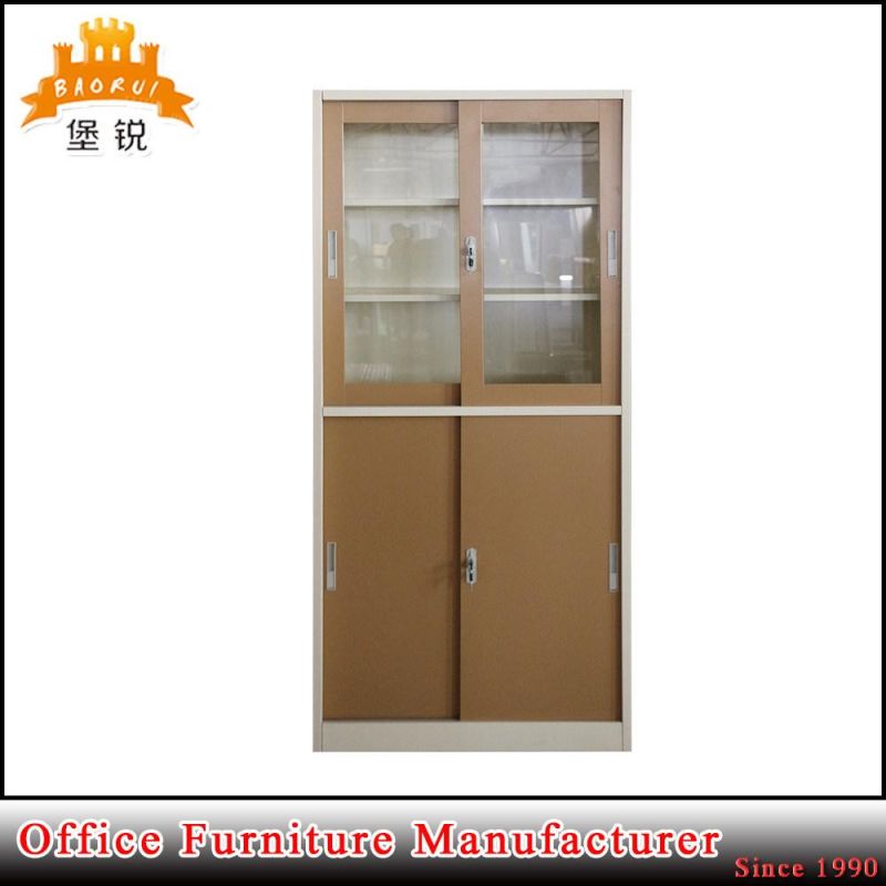 Fashion Metal Furniture Glass and Steel Sliding Door Cabinet