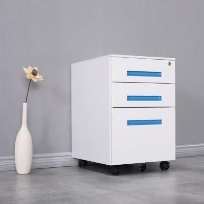 Colorful Mobile Pedestal Cabinet 3 Drawers Office Use