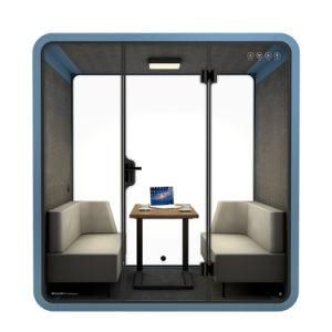Portable Soundproof Booth Movable Office Pod with Furniture Simple Assemble Sound Proof Office Booth