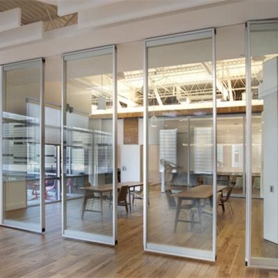Transparent Tempered Glass Folding Divider Movable Partition Wall Room Divider