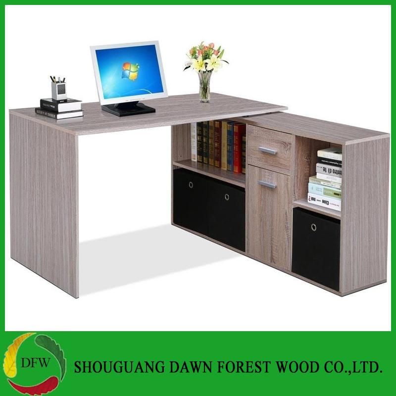 Large Corner Computer Desk with Storage Cabinet/Drawer Oak Finish