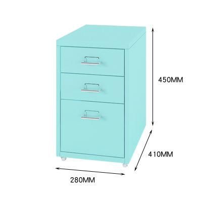 Gdlt Home Office Metal Steel Multi-Drawer Storage Filing Cabinets with Wheels
