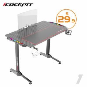 Icockpit Wholesale with RGB Lights Extension Stand Gaming Table PC Desk Gaming Computer Table