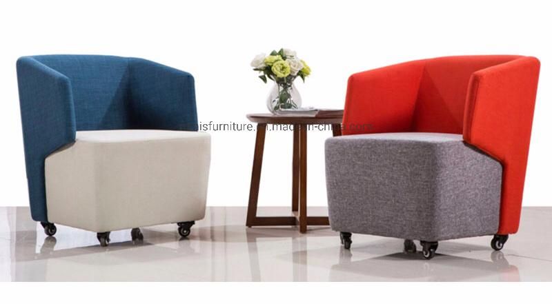 (M-CT364) Popular Home/Office Lounge Leisure Fabric Visitor Chair with Armrest and Table
