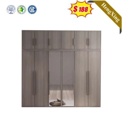 Popular Style Grey Color Large Storage Function Bedroom Furniture Wooden Wardrobe with Drawers